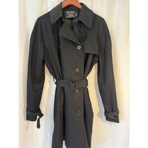 American Living Women’s Double Breasted Lightweight Lined Trench Coat XL‎ Black